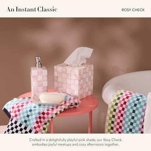 MACKENZIE-CHILDS Capiz Soap Pump with Pink-and-White Rosy Check
