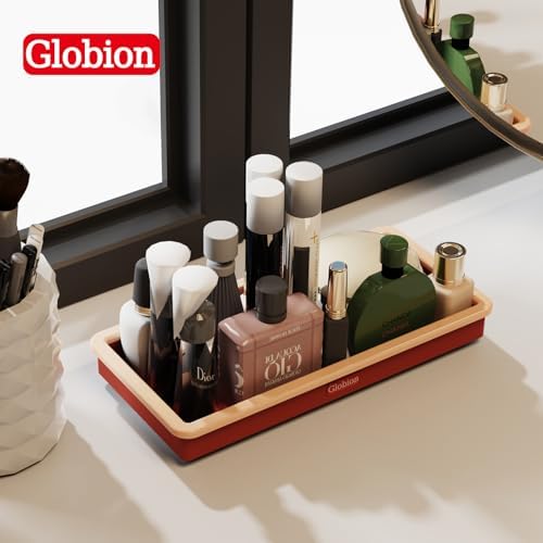 Globion Shatterproof Silicone Vanity Tray for Bathroom and Kitchen