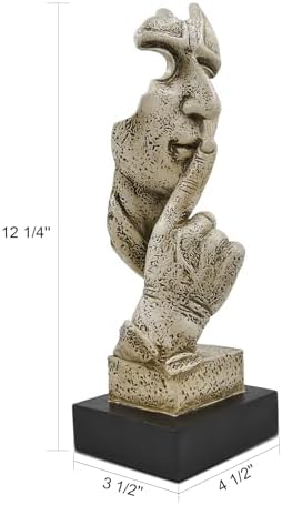 Silence is Golden 12 Inch Resin Thinker Statue