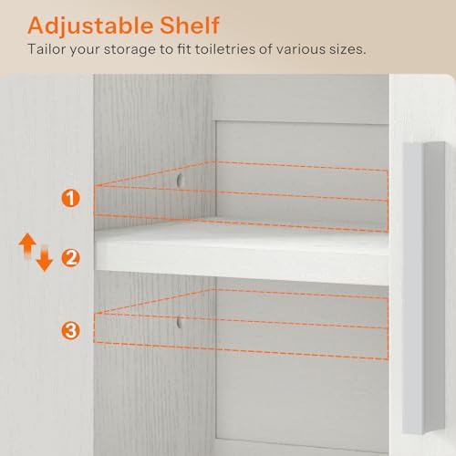 HOOBRO Wall Cabinet for Bathroom Medicine Cabinet White