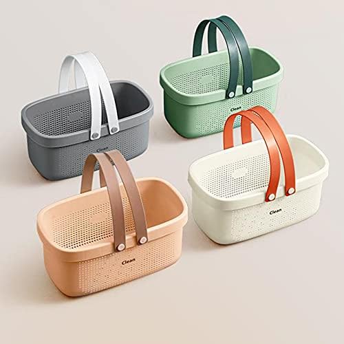 JiatuA Plastic Storage Basket with Handle Green