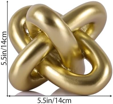 Golden Knot Sculpture Set 3 Piece Resin Home Decor