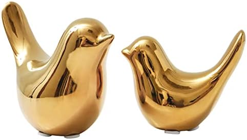 Notakia Golden Birds Statues Modern Home Decor 2Pcs
