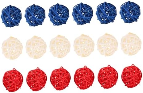 18pcs Rattan Decorative Balls for 4th of July Centerpieces