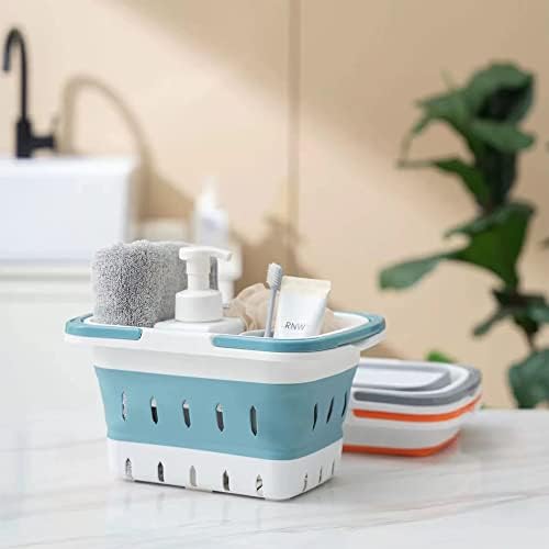 Portable Foldable Shower Caddy with Handles - Grey 1 Pack