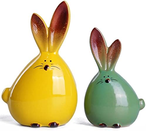 Cute Long-Eared Bunny Sculpture Ornaments 2pcs