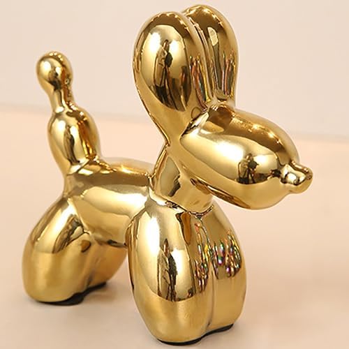 Steviieden Gold Ceramic Balloon Dog Statue