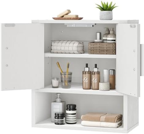 HOOBRO Wall Cabinet for Bathroom Medicine Cabinet White