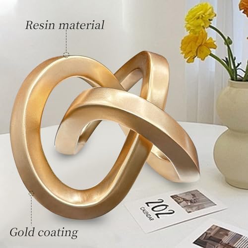 Modern Gold Geometric Sculpture Decor for Home Office