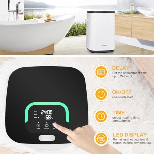RESIMPLE Towel Warmer with LED Display and 3 Heating Modes