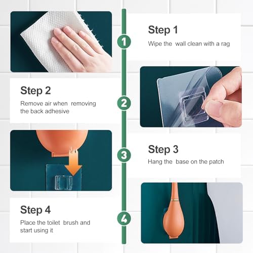 Modern Flexible Silicone Toilet Brush with Holder Green