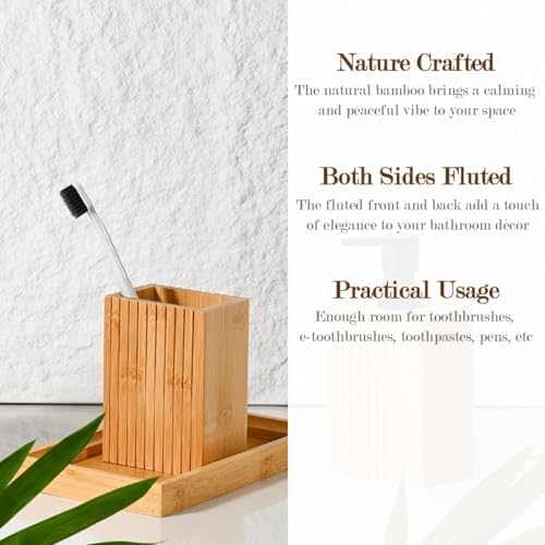 YURIAERY Natural Bamboo Toothbrush Holder 1