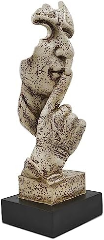 Silence is Golden 12 Inch Resin Thinker Statue
