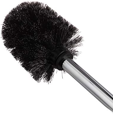 Toilet Brush Holder with Roll Holder - Modern WhiteChrome
