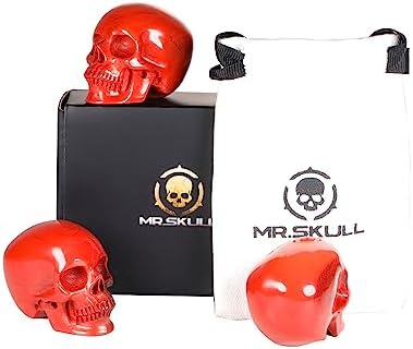 MRSKULL 20 Red Jasper Crystal Skull Statue