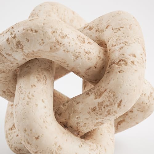 DN DECONATION 3 Link Knot Decor Beige Resin Coffee Table Accent