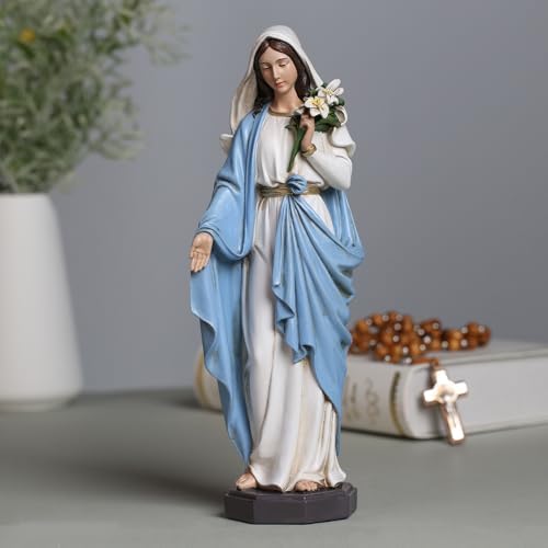 Grace4Joy 10 Inch Hand Painted Mary Statue