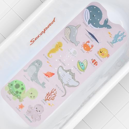 Secopad Baby Bath Mat with Suction Cups and Drain Holes 1