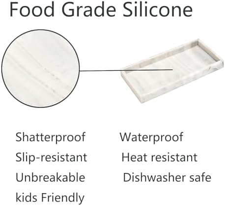 SEEMSEEN 118 Marble Silicone Vanity Tray