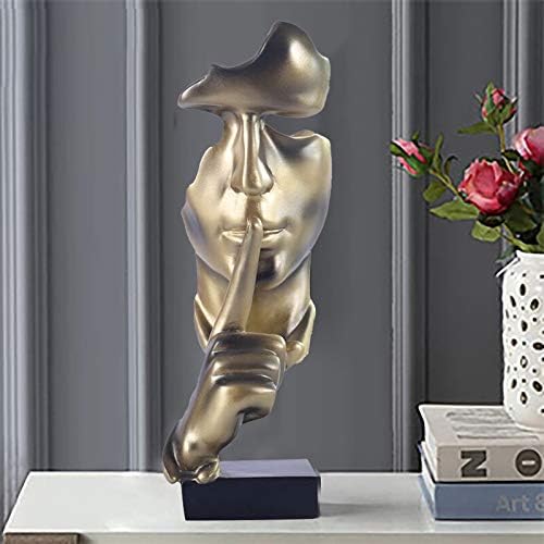 aboxoo Thinker Statue Gold Abstract Art Figurine for Home and Office