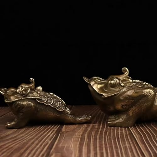 Julrybox Brass Toad Feng Shui Wealth Ornament