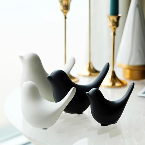 White Bird Statue 2 Pcs Modern Ceramic Home Decor