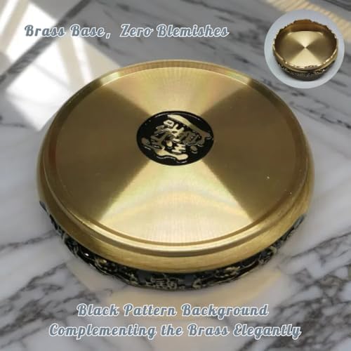 YUERVIEW Chinese Brass Feng Shui Ornament with Rotatable Pixiu Base