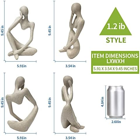 Sandstone Resin Abstract Thinker Statue Home Decor