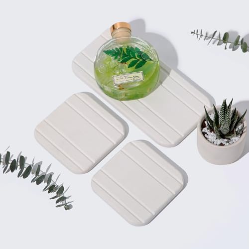 3PCS Diatomaceous Earth Tray for Sink and Bathroom Counter