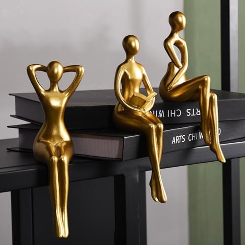 Quoowiit Gold Thinker Statue Set of 3
