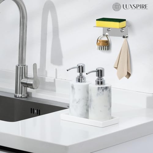 Luxspire White Ceramic Vanity Tray for Bathroom and Kitchen