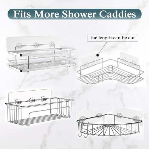 EAGMAK 2 Pack Transparent Shower Caddy Adhesive No Drilling