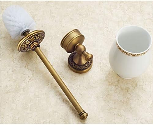 NOVOCE Toilet Brush Holder with Antique Brass Engraving