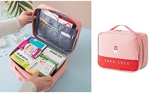 XANHOY Large-Capacity Medicine Box with Zippered Mesh Pockets
