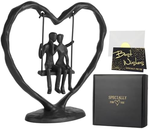 Iron Heart Couple Sculpture for Wedding and Anniversary