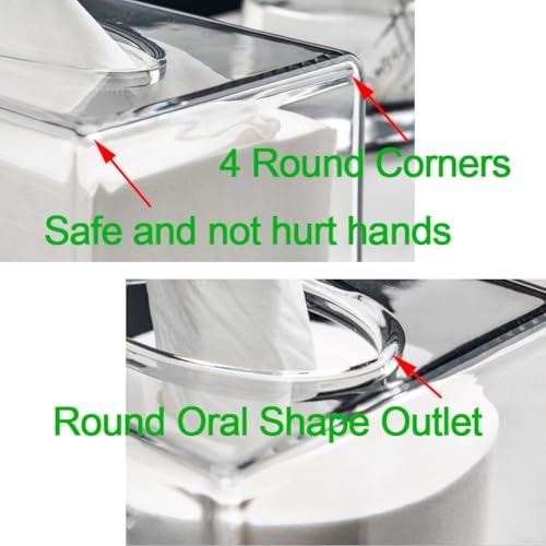 GRACECOTT Square Clear Acrylic Tissue Box