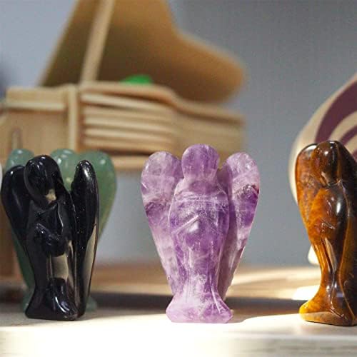 YATOJUZI 2 Amethyst Angel Statue for Office Desk Decor
