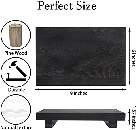 Zoocatia Bathroom Counter Organizer Wooden Pedestal Stand - Black