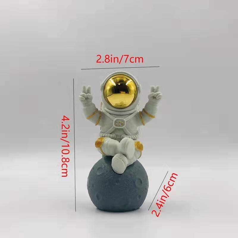 BUBUHSHM Gold White Astronaut Statue Decor