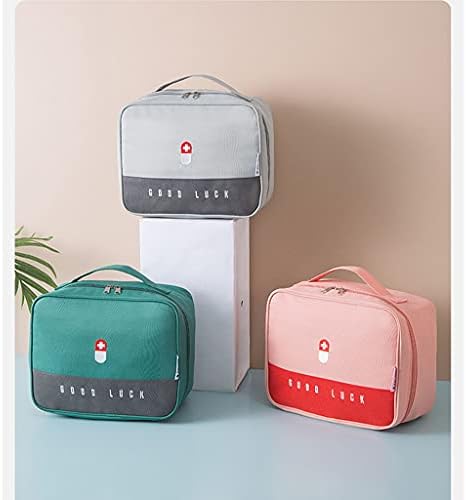 XANHOY Large-Capacity Medicine Box with Zippered Mesh Pockets