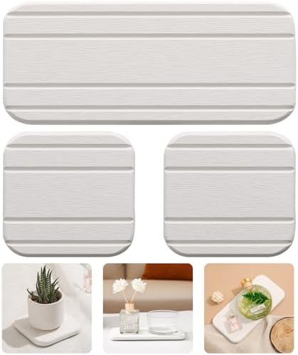 3PCS Diatomaceous Earth Tray for Sink and Bathroom Counter