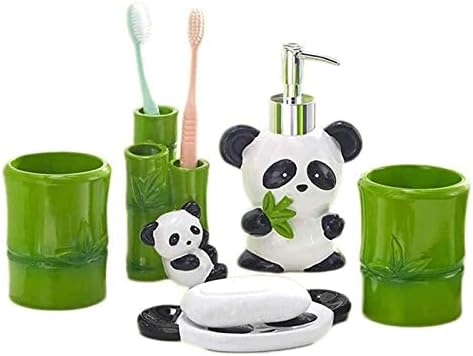 Refillable Lotion Dispenser Set of 5 Bamboo and Panda Design