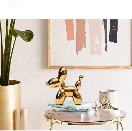 Steviieden Gold Ceramic Balloon Dog Statue