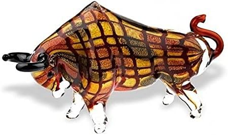 Badash Murano-Style Art Glass Bull Sculpture - 8 Tall Decor