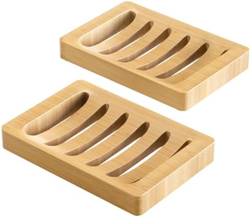 AmazerBath Bamboo Soap Dish 2 Pack