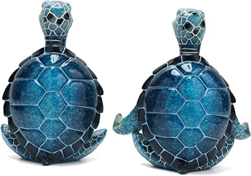 2Pcs Sea Turtle Meditation Yoga Statues - Resin Desk Decor