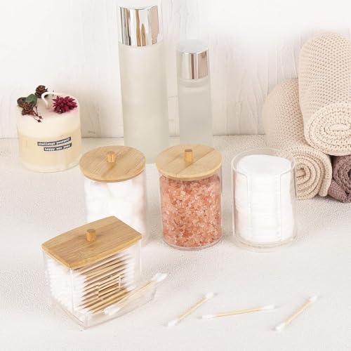 Tbestmax 107oz Qtip Holder Dispenser 4 Pack Beige