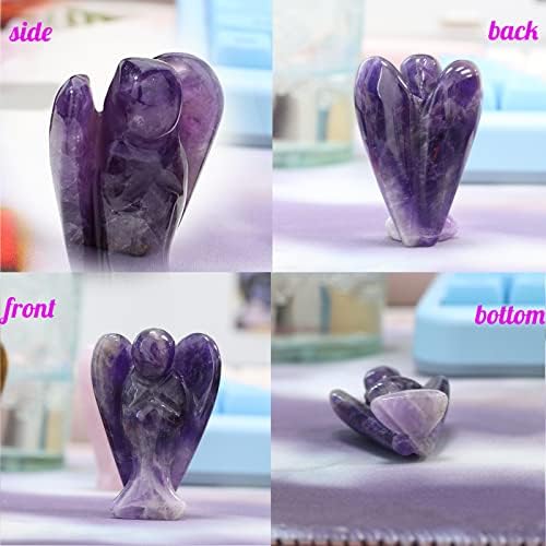 YATOJUZI 2 Amethyst Angel Statue for Office Desk Decor