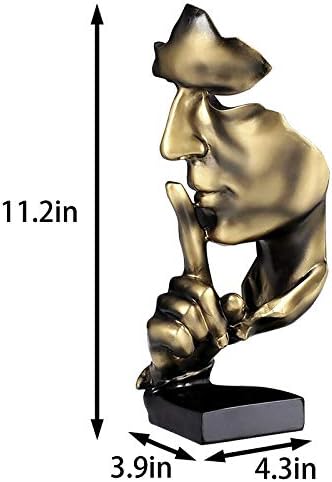 aboxoo Thinker Statue Gold Abstract Art Figurine for Home and Office