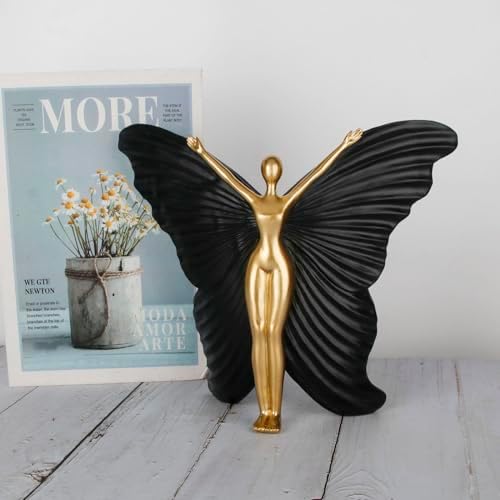 Wisifayardin Black Fairy Statues Indoor Decor - Resin Modern Home Sculpture